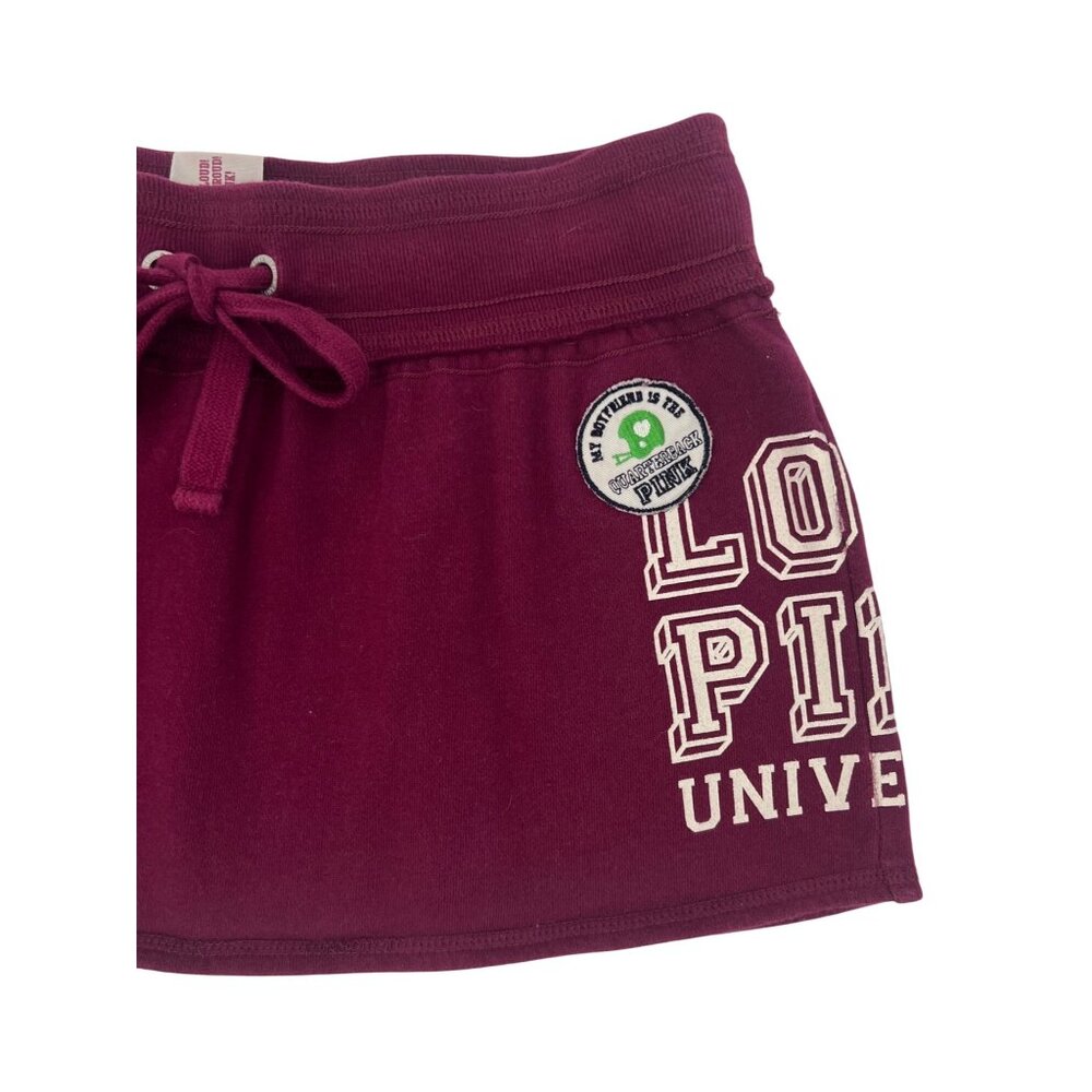 RARE Vintage Y2K Victoria's Secret PINK Burgundy Logo Mini Skirt - Picture 14 of 16